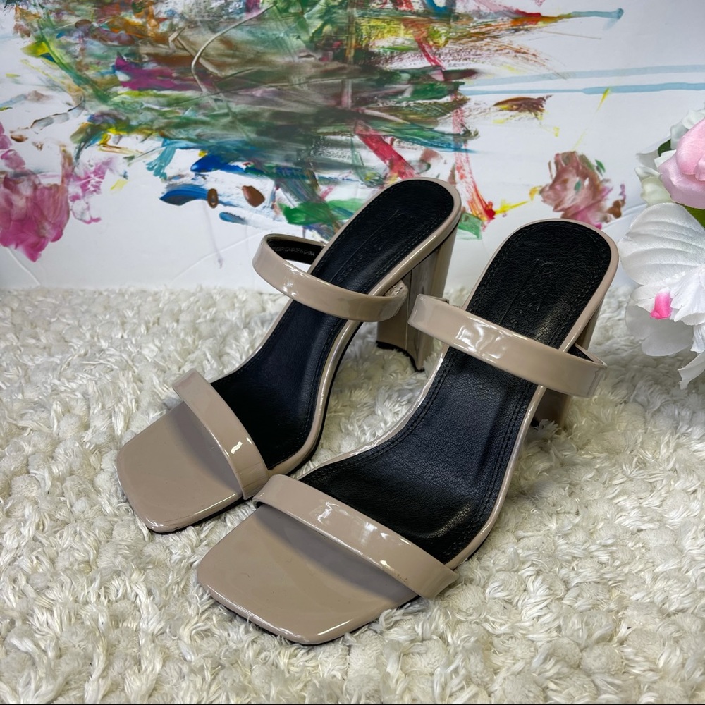 ASOS women’s nude heeled mules sandals